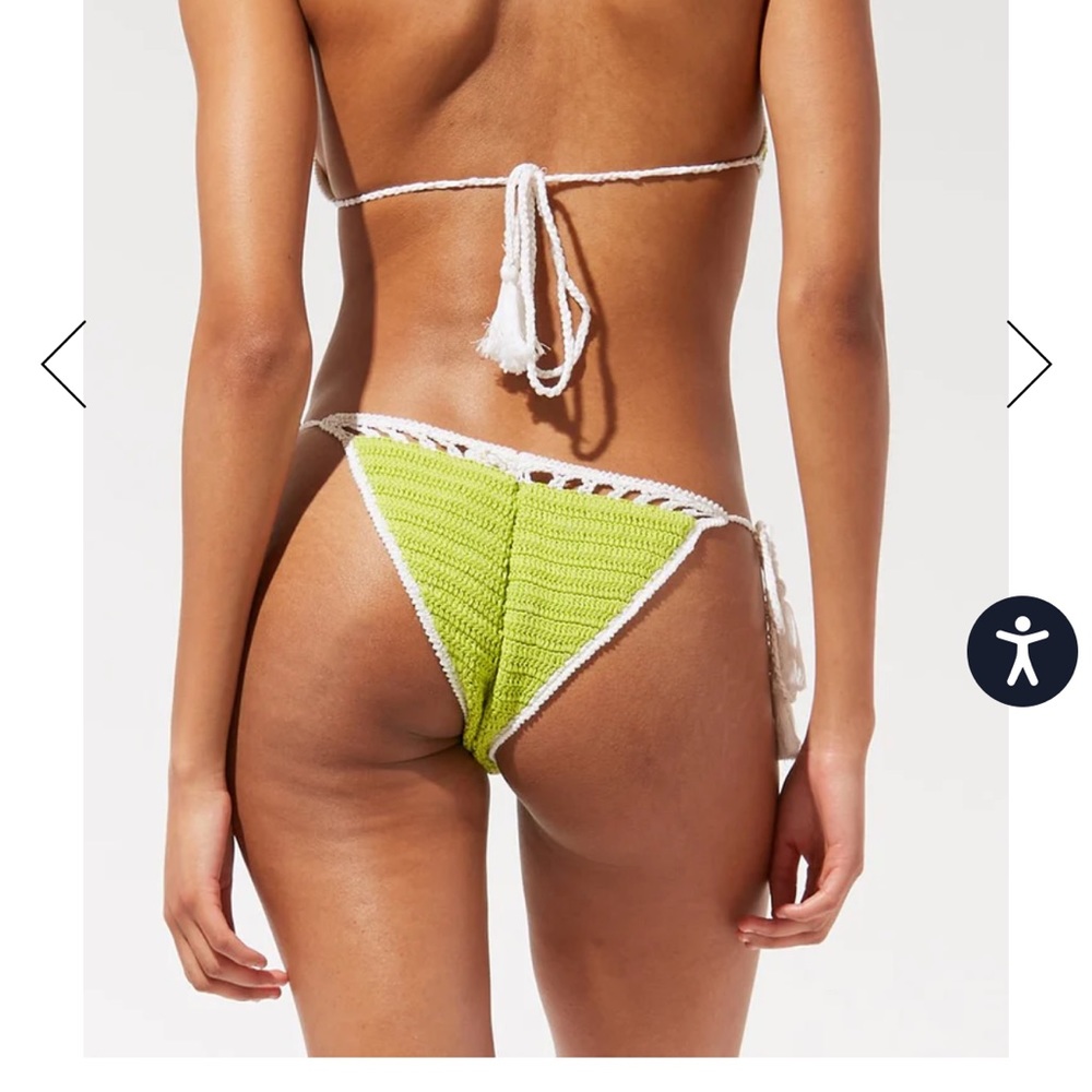 Solid And Striped Crochet Bikini Small - image 3